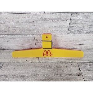 Vintage McDonalds Chip Clip Snack Bag Clip 8" Yellow Red RARE